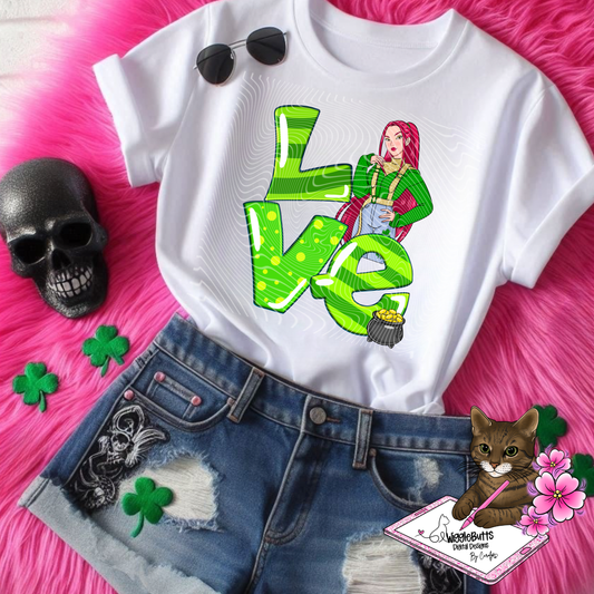 Anime Hunter Girls Red Hair St Saint Patrick's Day PNG Design
