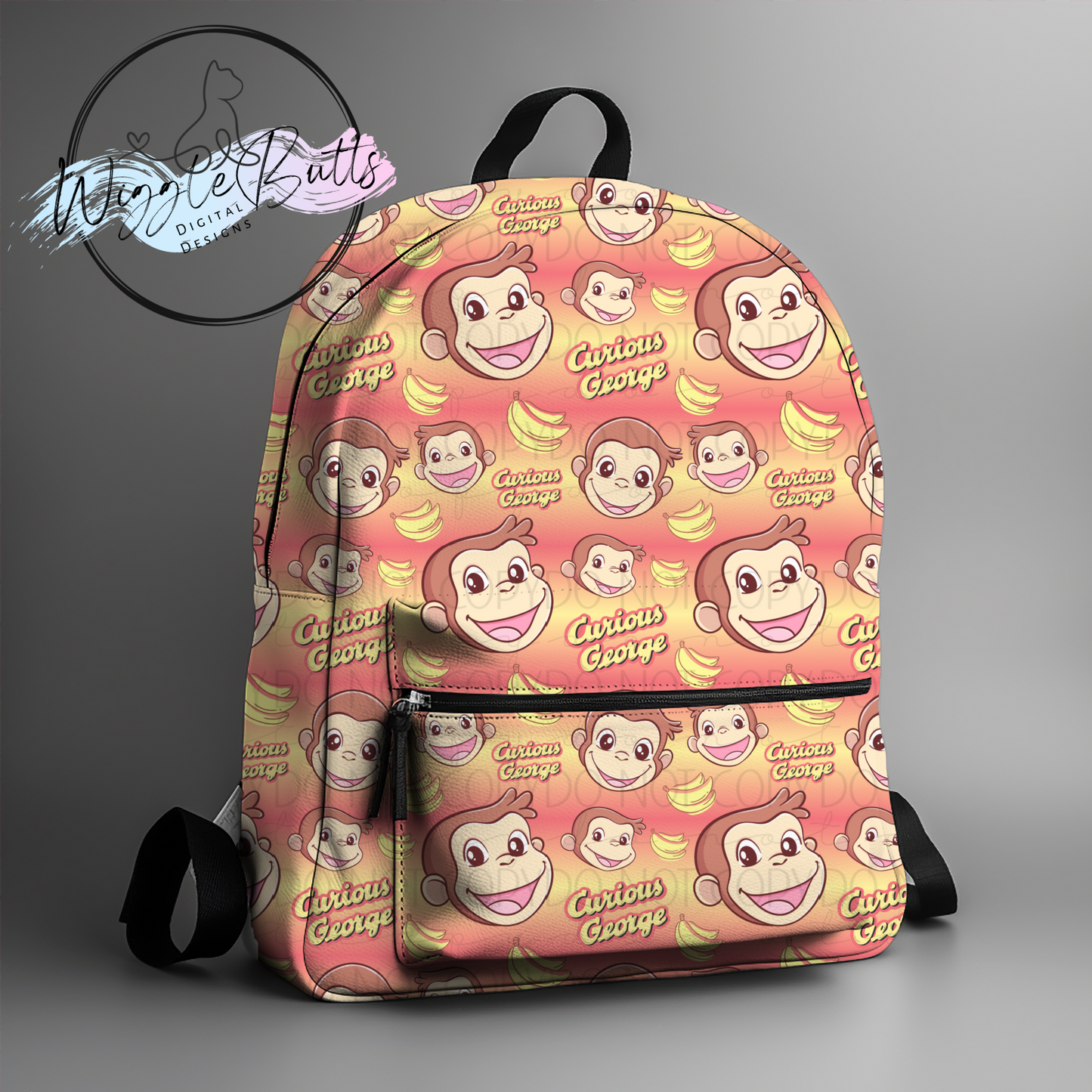 Cute Curious Monkey Seamless File Yellow Red