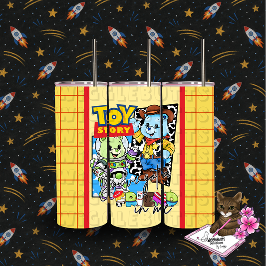 Toys Number 5 Cowboy Retro Bears 20oz Tumbler Wrap PNG Design