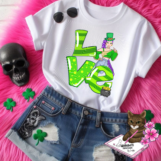 Anime Hunter Girls Purple Hair St Saint Patrick's Day PNG Design