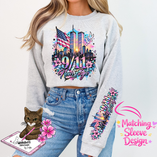 9/11 PNG Design and Matching PNG Sleeve Design