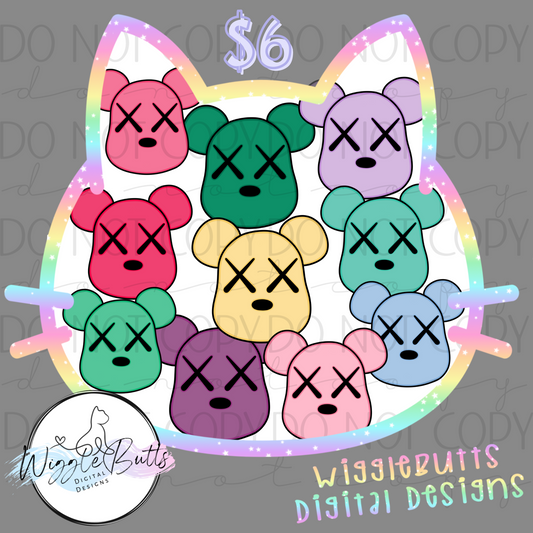X Eyes Bear Heads ClipArt Bundle