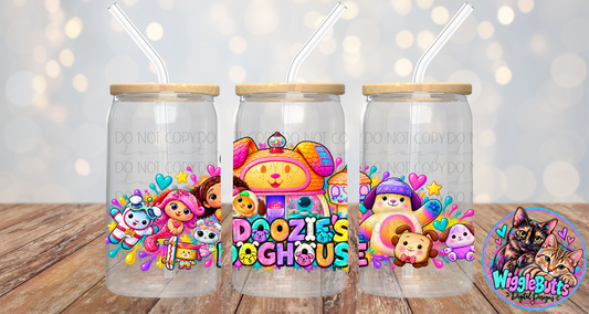 Doghouse Dollhouse 16oz Cup/Jar Wrap PNG Design