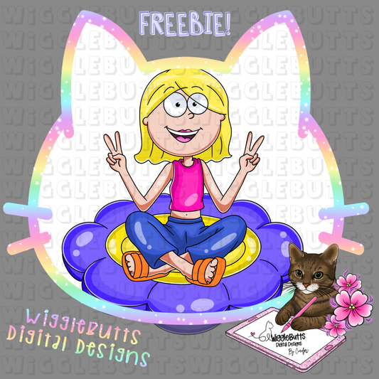 Old School Retro Girl LM ClipArt Piece