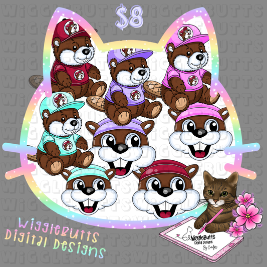 Gas Station Food Store Restaurant Beaver ClipArt Bundle