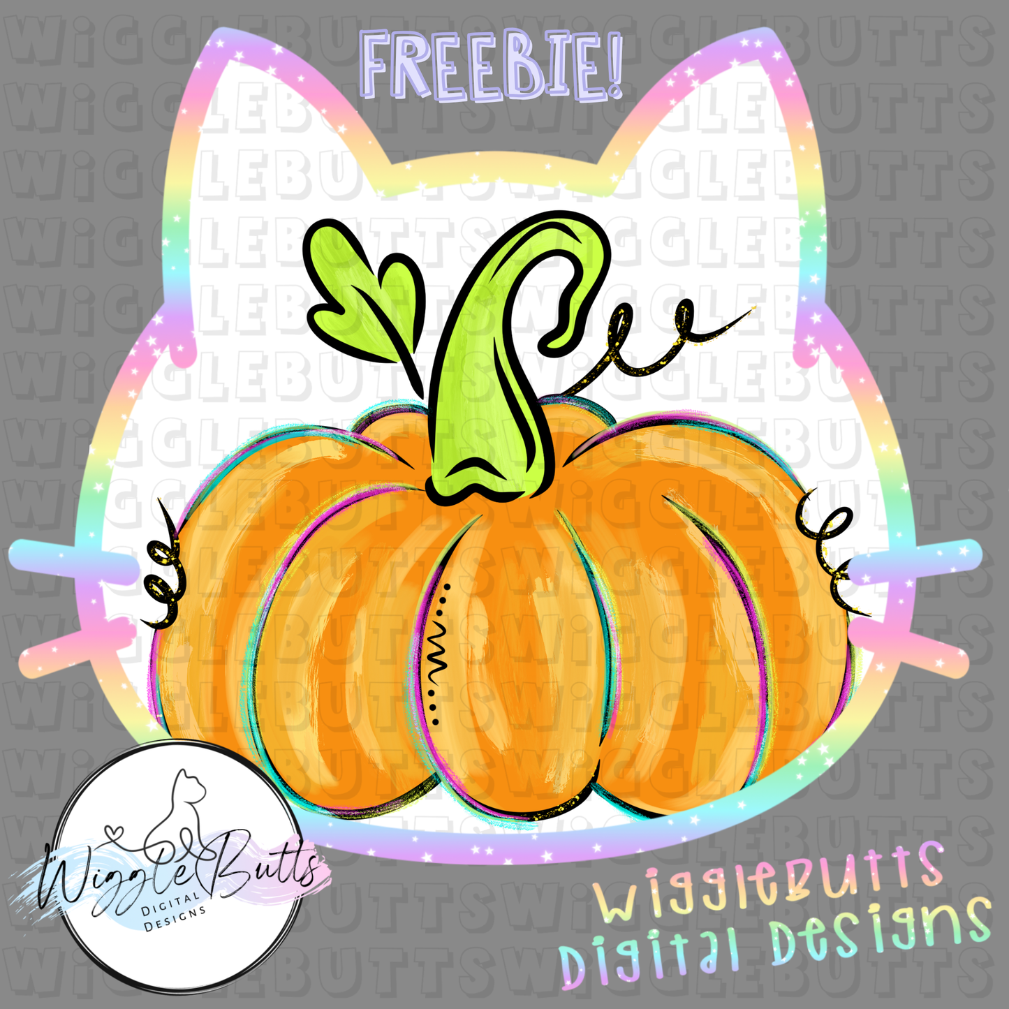 Fall Colorful Paint Stroke Pumpkin ClipArt Piece