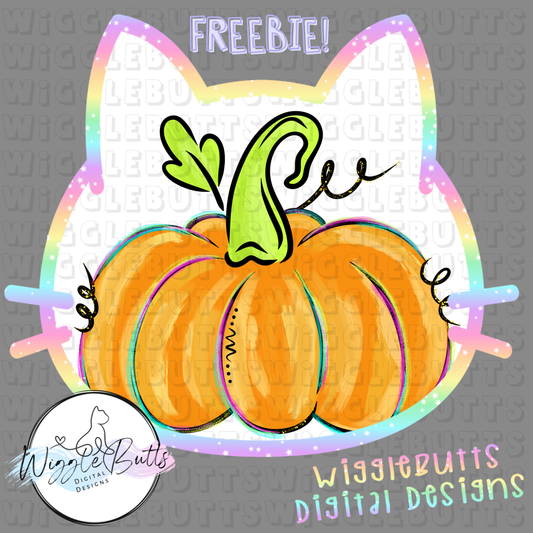 Fall Colorful Paint Stroke Pumpkin ClipArt Piece