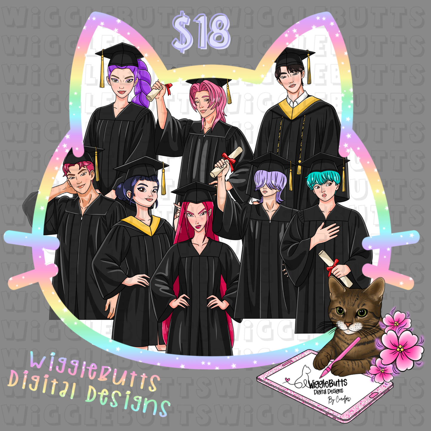Anime Soda Boys Hunter Girls Graduate Graduation ClipArt Bundle