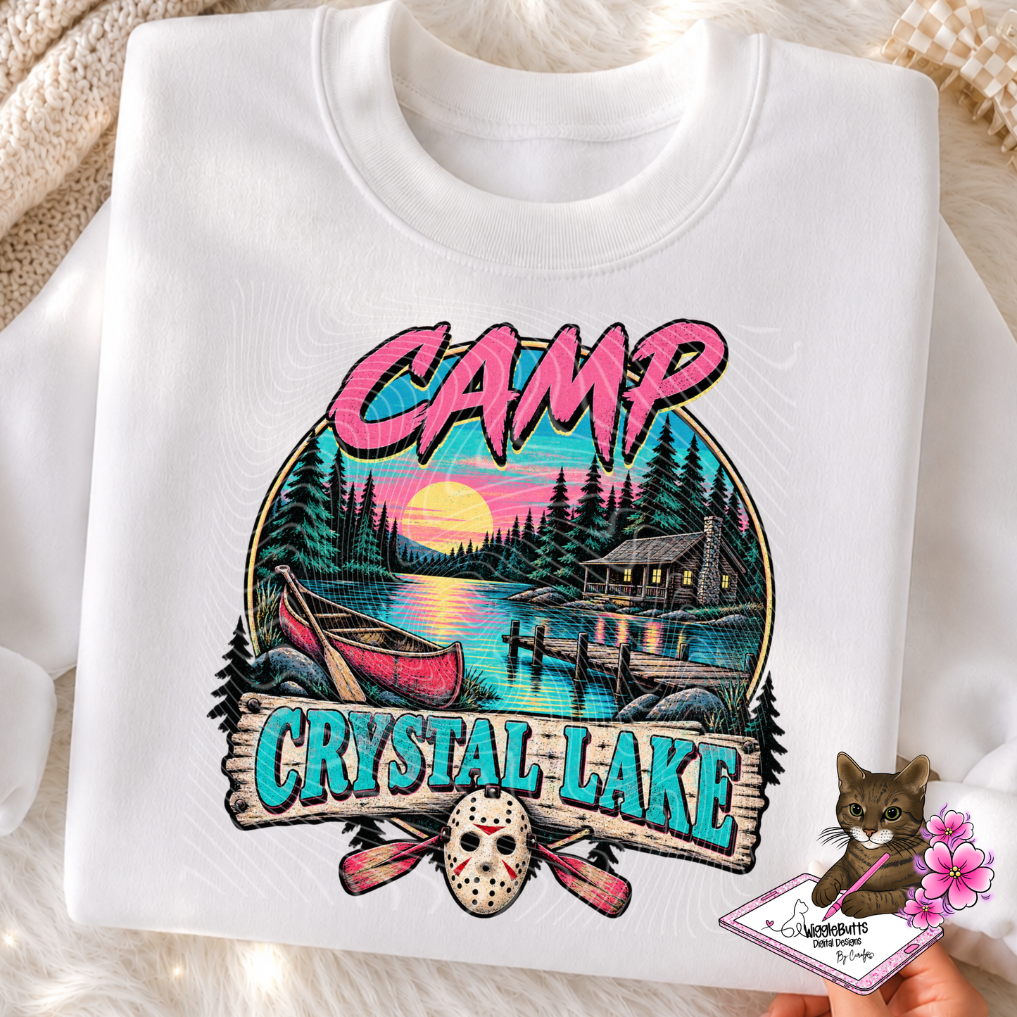Horror Lake Camp PNG Design