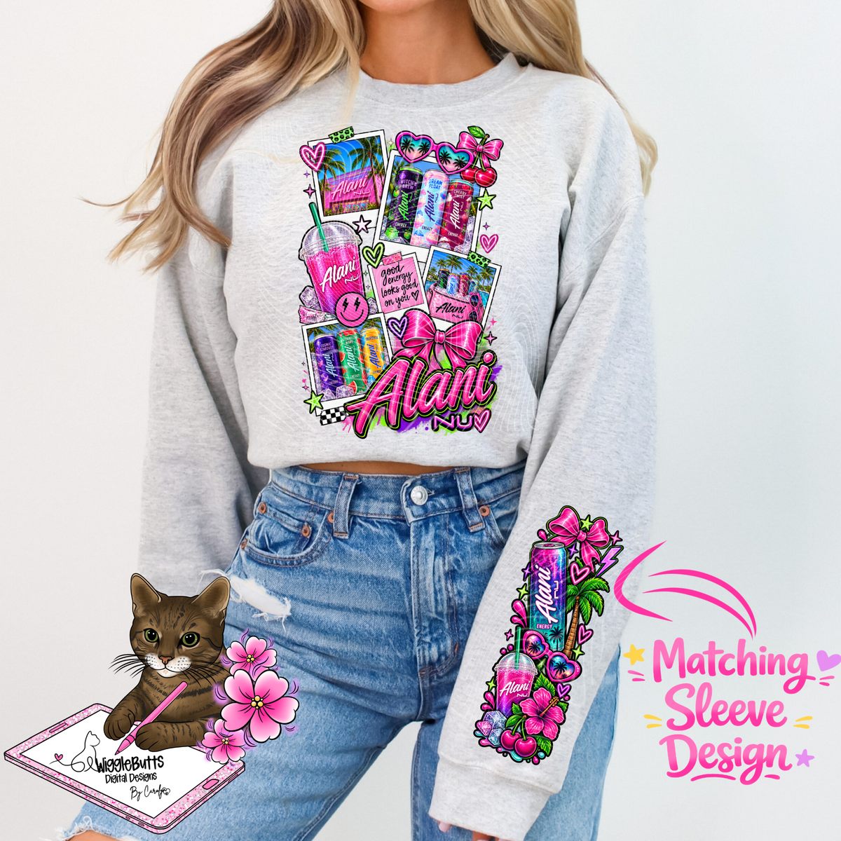 Energy Drink Summer PNG Design and Matching PNG Sleeve Design