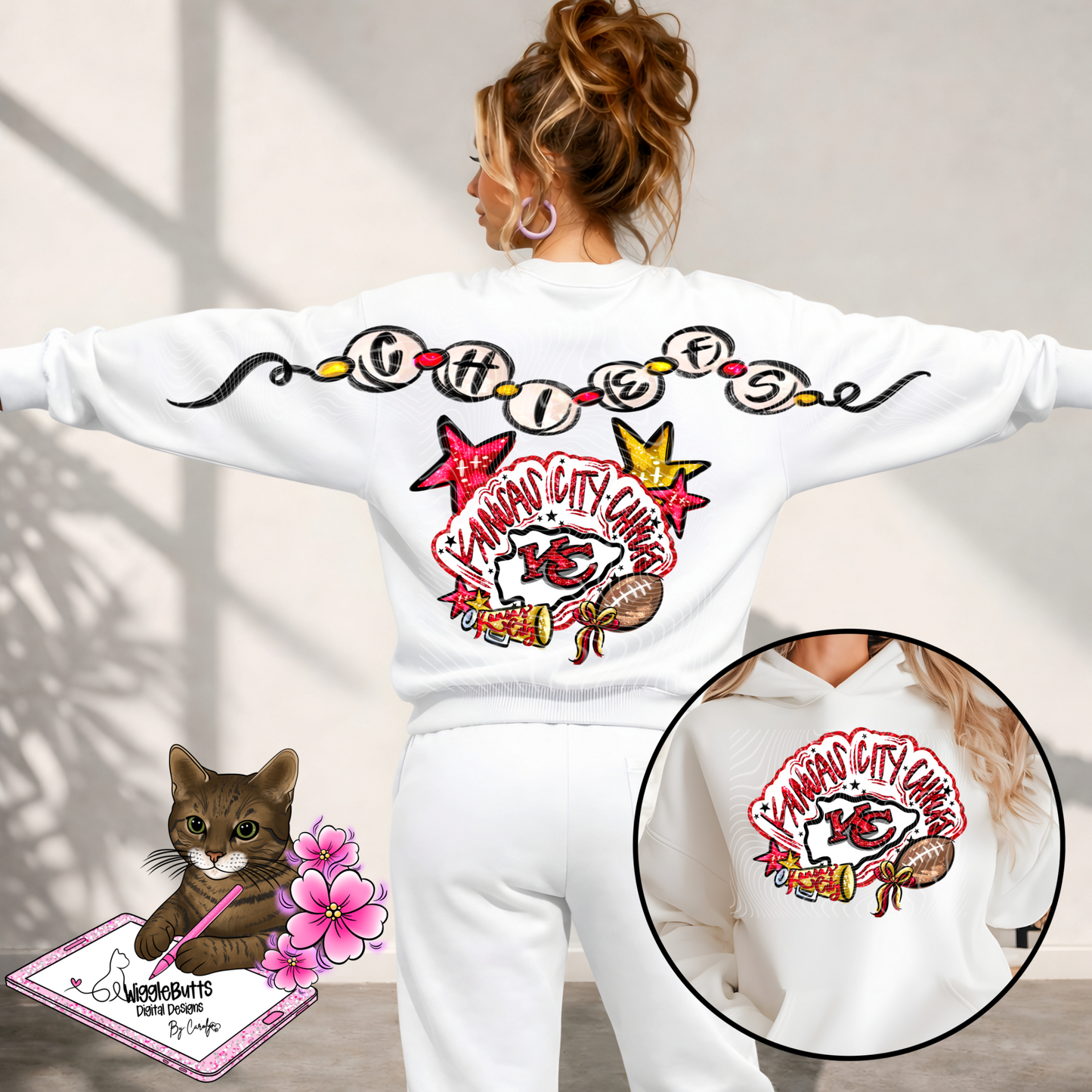 Sports Football Red Yellow PNG Design and Matching Back/Shoulder PNG Design