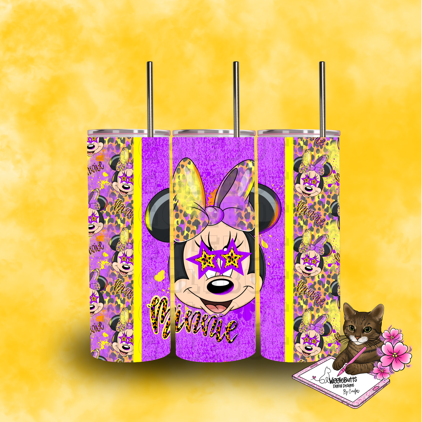 Mouse and Friends Girl Stars 20oz Tumbler Wrap PNG Design