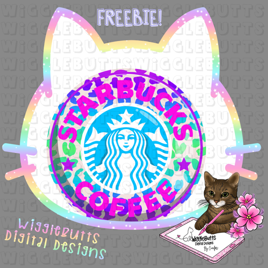 Coffee Lovers Neon Cheetah Print ClipArt Piece