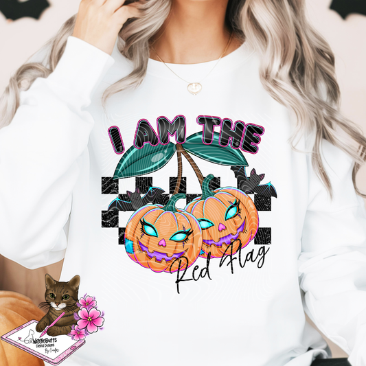 I am the red flag Spooky Halloween Pumpkin Jack-o-lantern PNG Design
