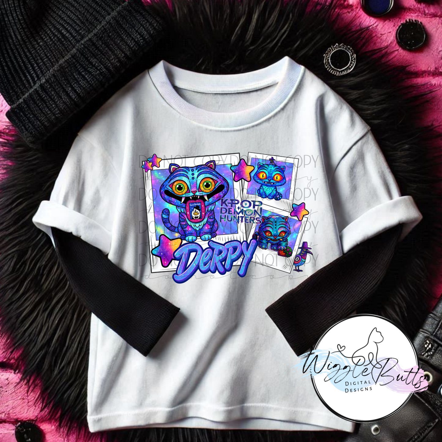 Anime Blue Cat PNG Design