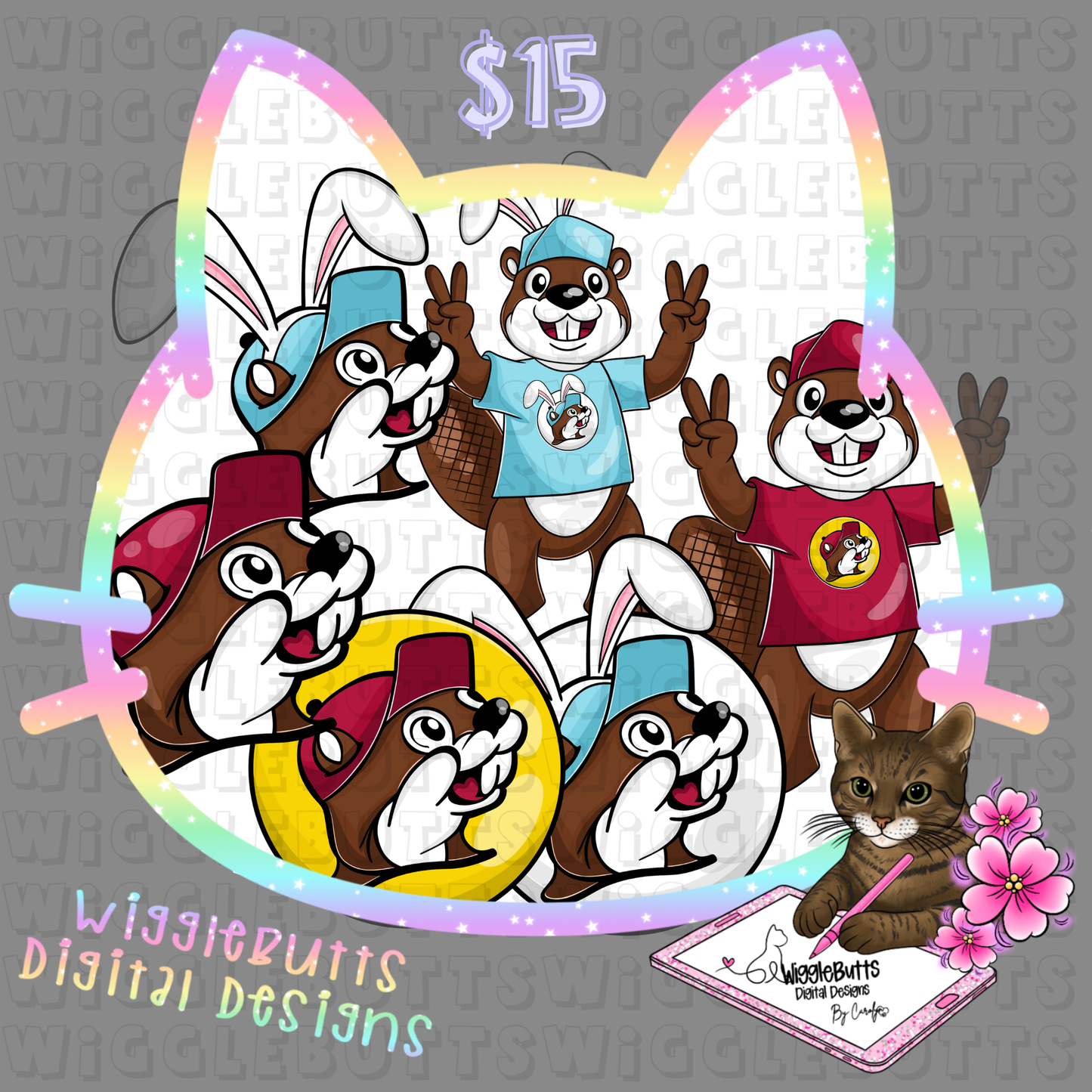 Gas Station Store Beaver Bunny Easter ClipArt Bundle
