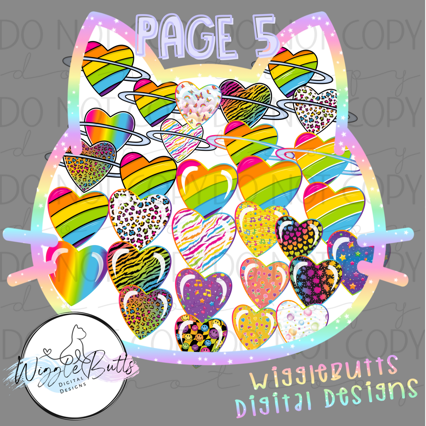 90s Rainbow Style Elements ClipArt Bundle