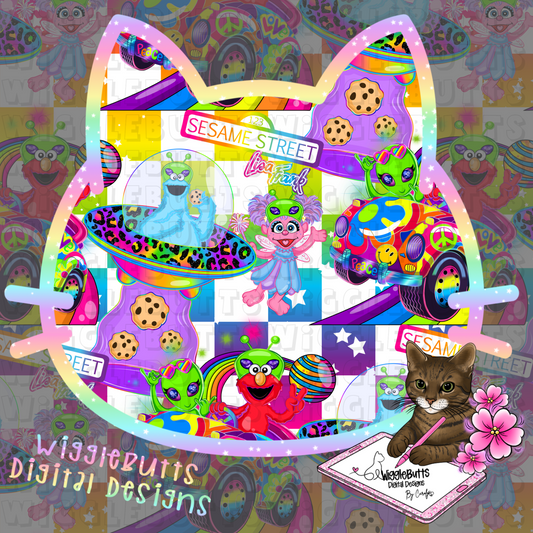 SS LF Mash up 90s Rainbow Style Checkered Seamless File PNG Design