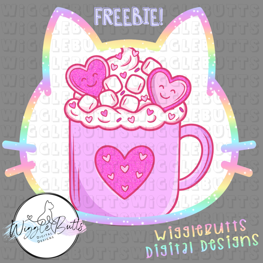 Valentine's Day Hot Cocoa Mug ClipArt Piece