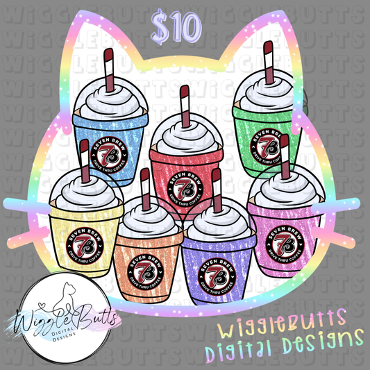 Coffee Lovers 7 Maroon Pastel Spring Lattes ClipArt Bundle
