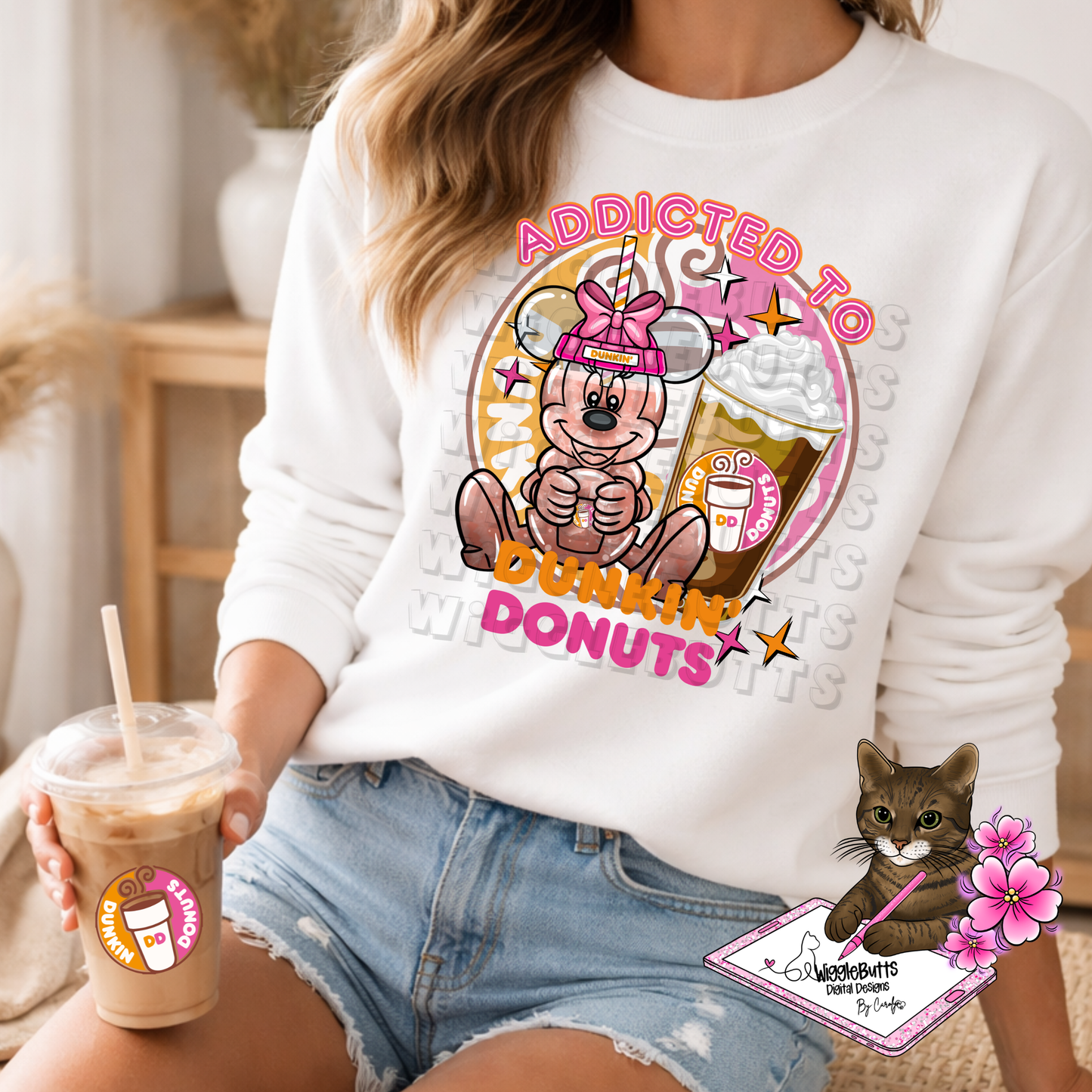 Coffee Lovers Pink and Orange Character Cups Solo Design Bundle
