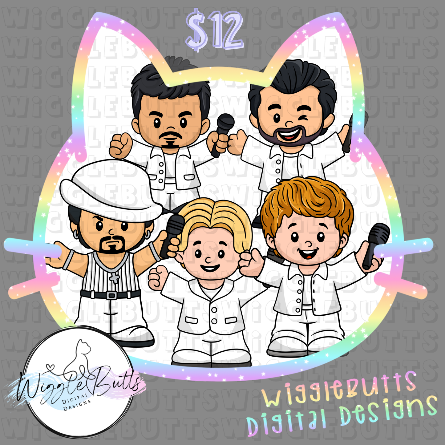 Retro 90s Boy Band Little Ones ClipArt Bundle
