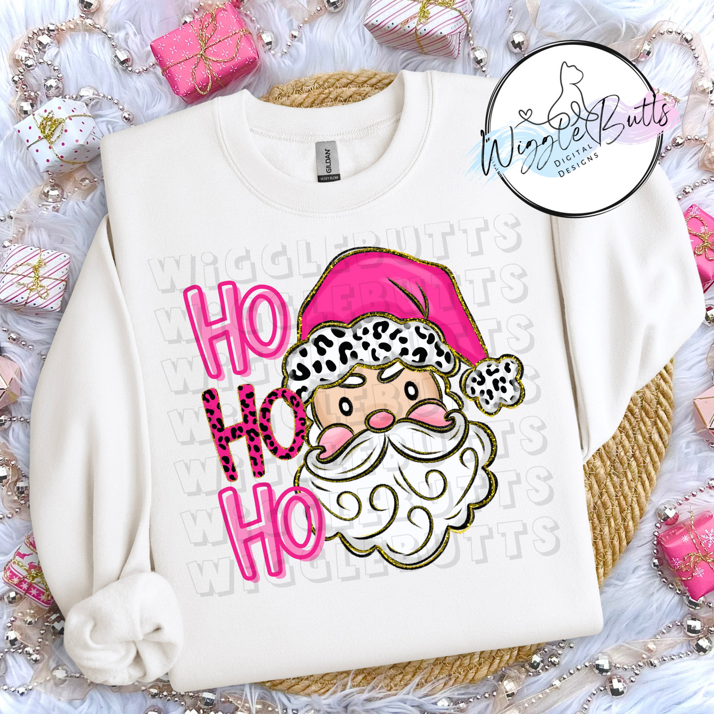 Painted Paint Stroke Santas Colorful Christmas Ho Ho Ho PNG Designs Bundle