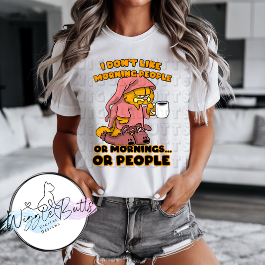 Orange Cat Coffee I Hate Morning People PNG Design