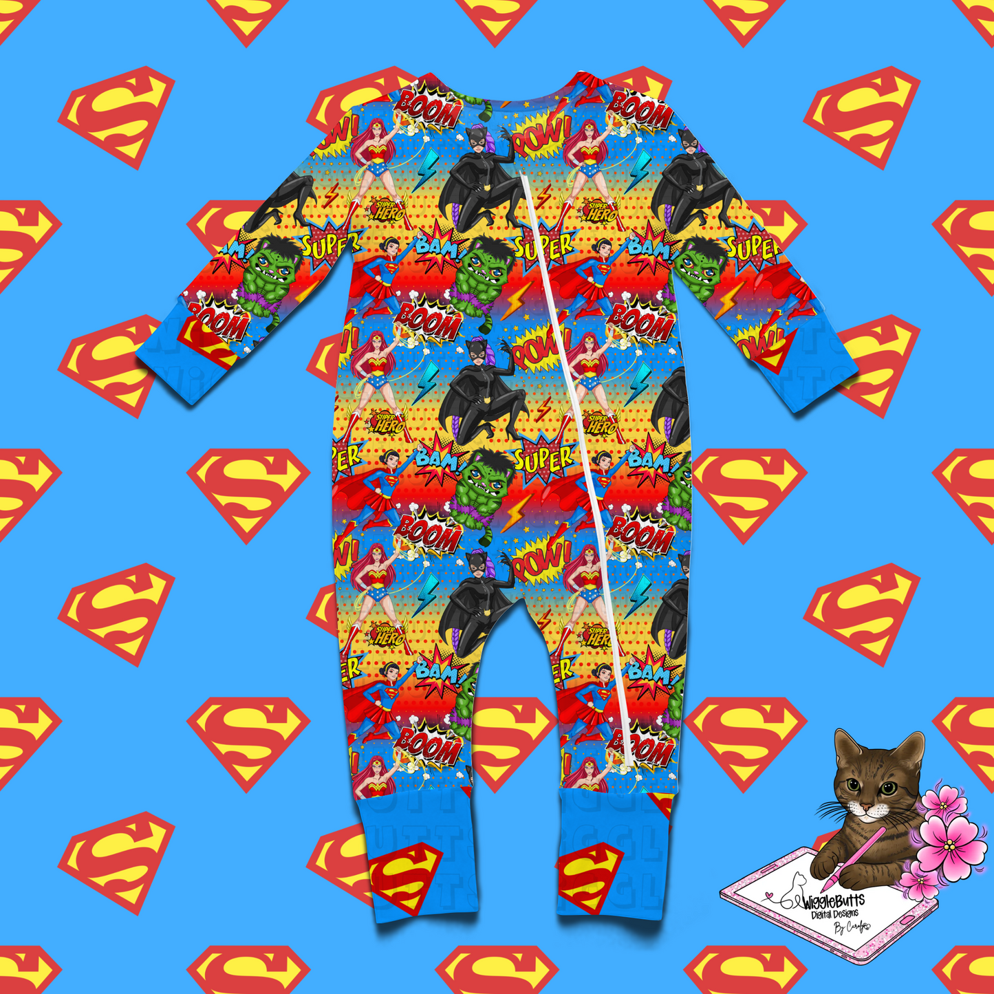 Anime Hunter Girls Super Heroes Seamless File PNG Design