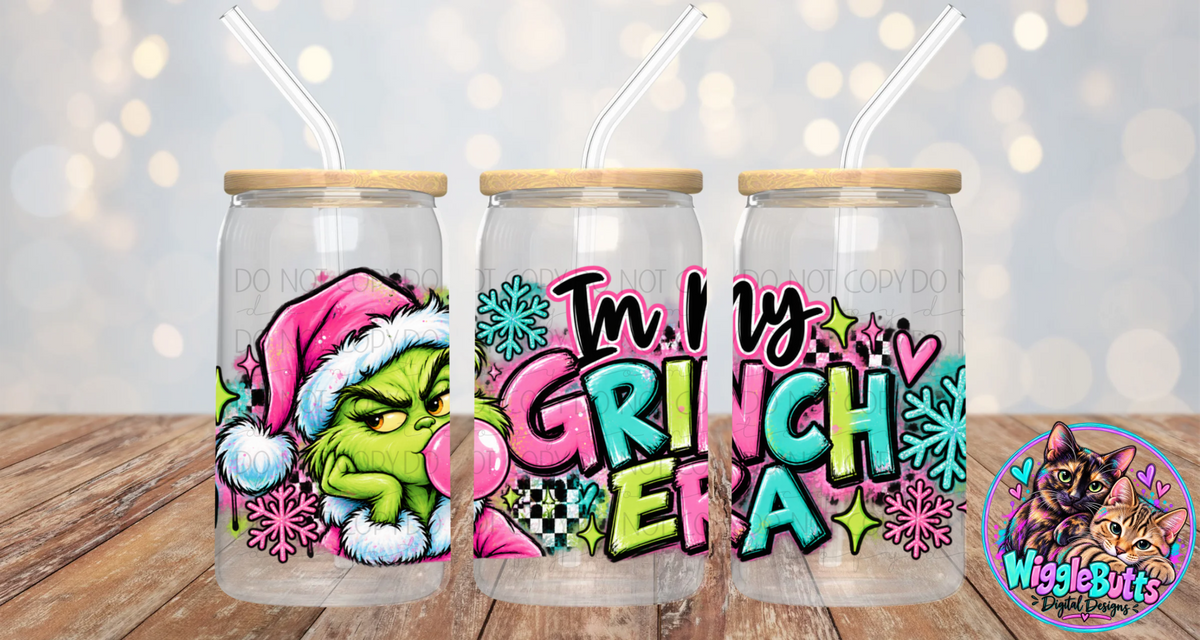 In My Green Guy Era Christmas 160z Cup/Jar Wrap PNG Design