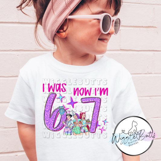 Anime Hunter Girls I was 6 now I'm 7 Birthday PNG Design