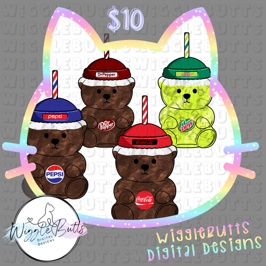 Coffee Bear Cup Soft Drinks Soda ClipArt Bundle