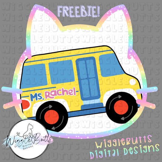 Bubble Gum Girl Bus ClipArt Piece
