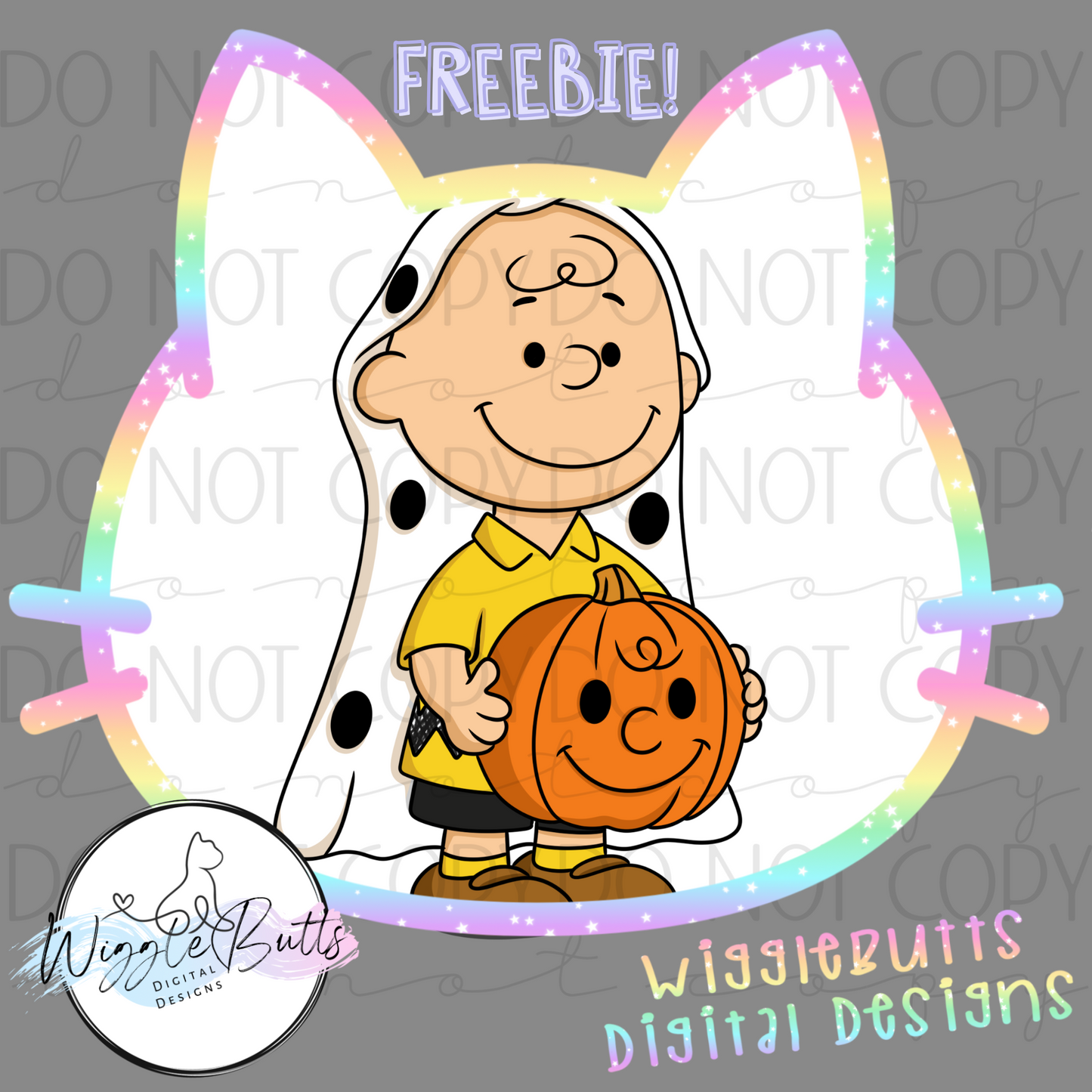 Old School Peanut Kid Halloween Pumpkin ClipArt Piece