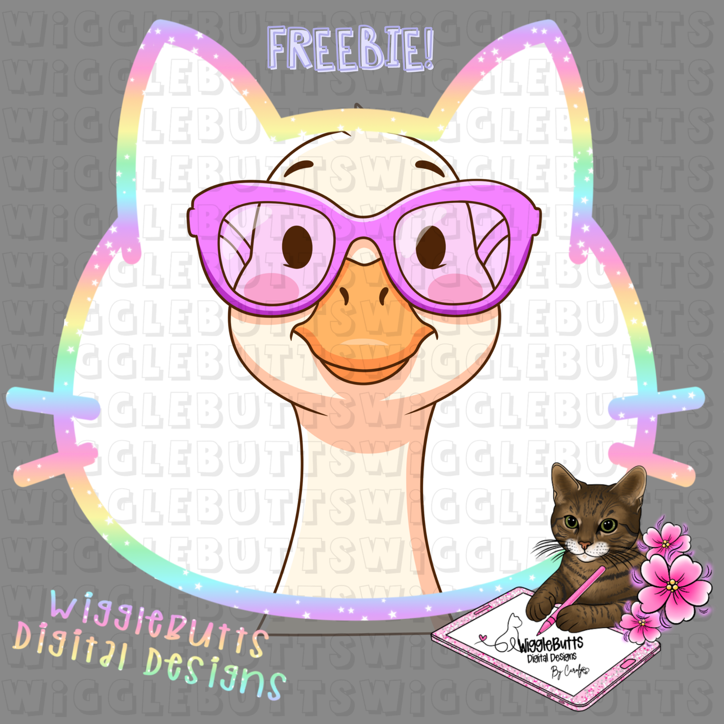Goose Pink Sunglasses ClipArt Piece