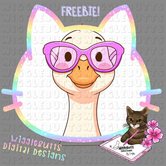 Goose Pink Sunglasses ClipArt Piece
