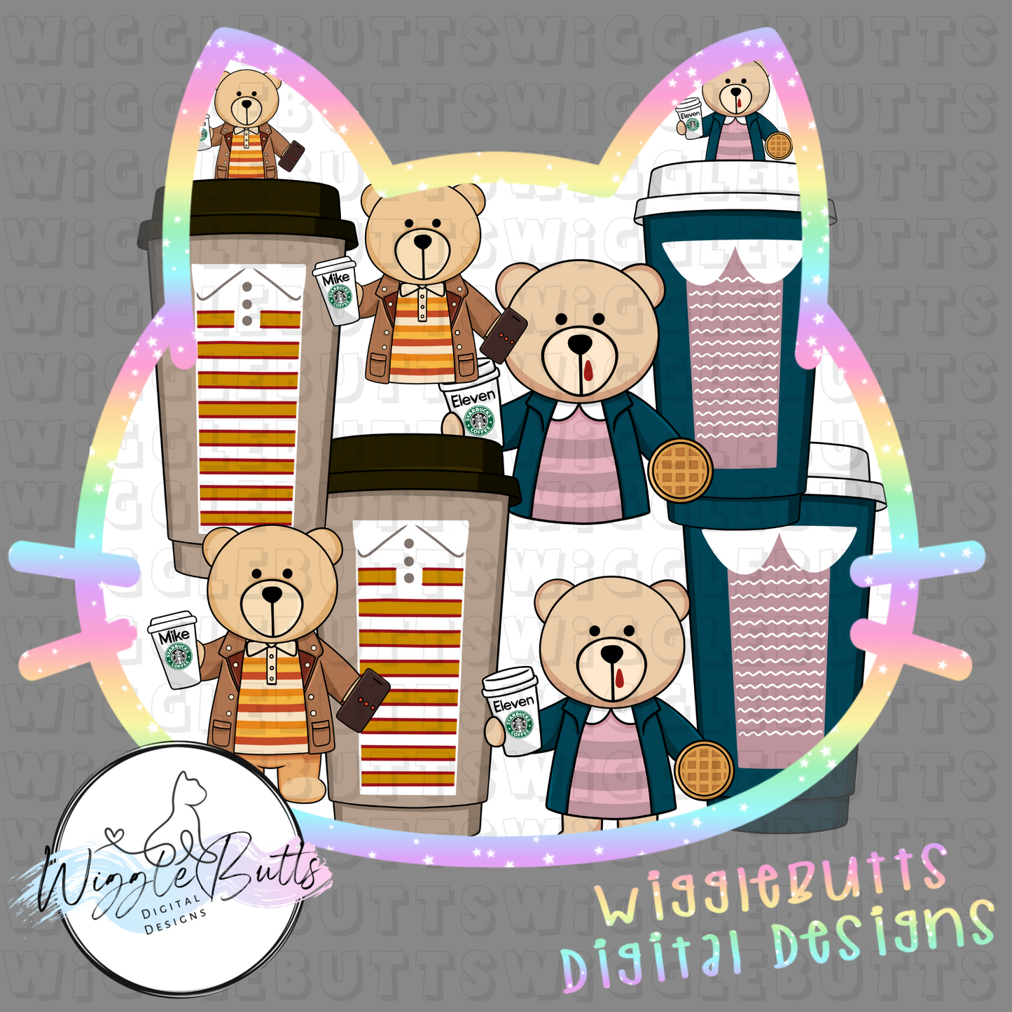 Coffee Lovers Bears ST Monster Kids ClipArt Bundle