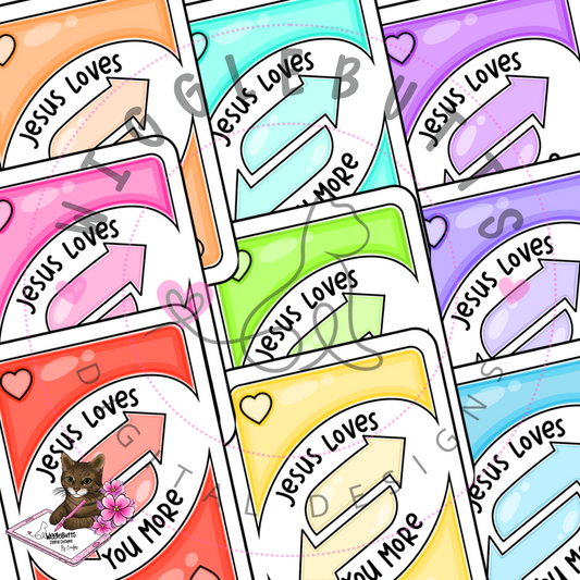 Jesus Loves You More Cards Pastel Rainbow ClipArt Bundle