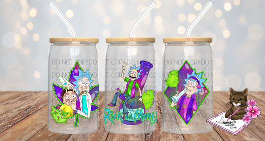 R&M 420 Weed Smoker 16oz Cup/Jar Wrap PNG Design