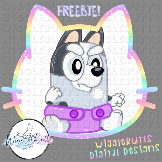 Blue Dog Puppies Gray Baby ClipArt Piece