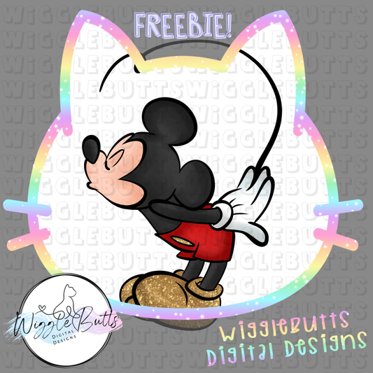 Mouse and Friends Kisses ClipArt Piece