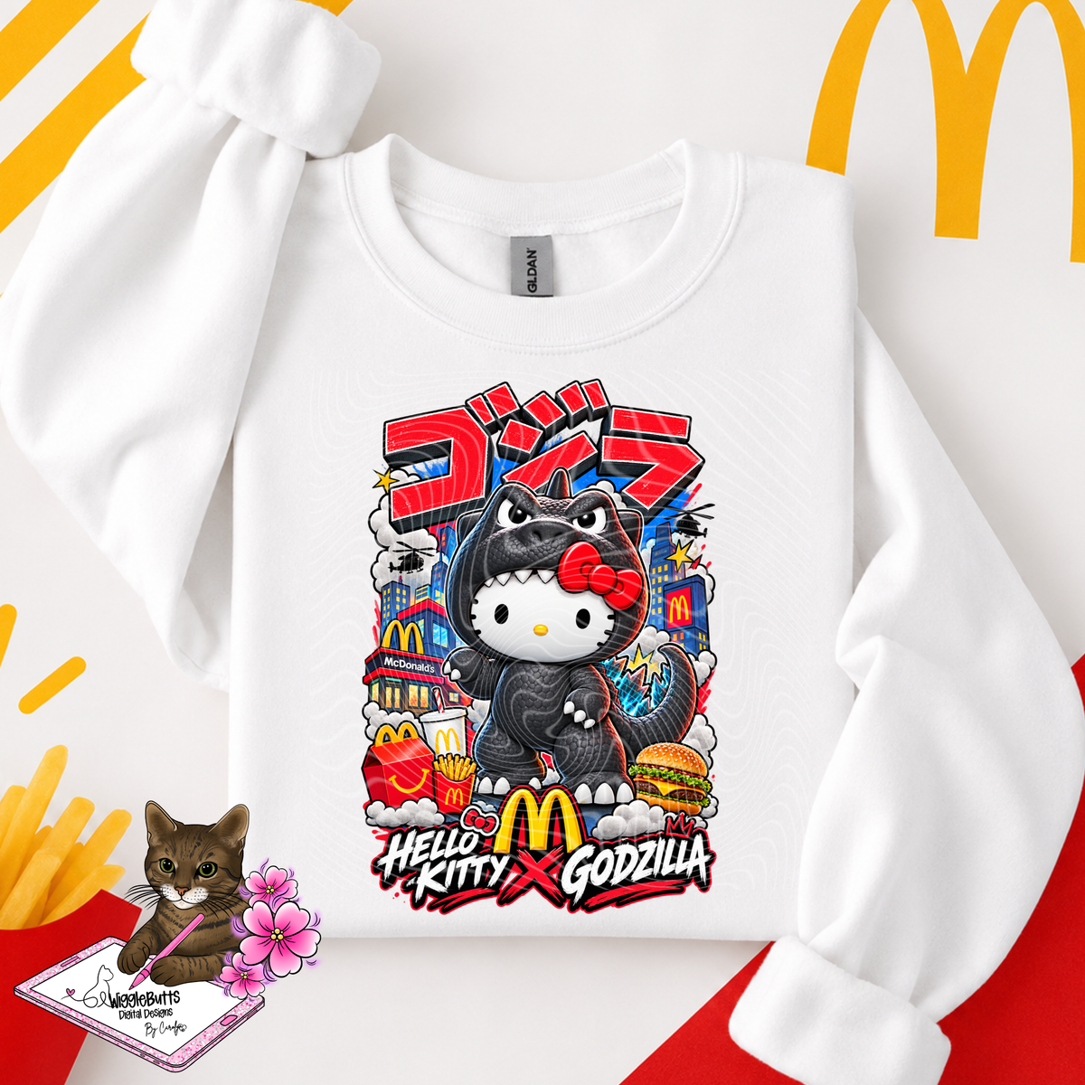 Kitty and Friends Fast Food PNG Design