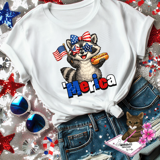 'Merica Raccoon Fourth 4th of July PNG Design