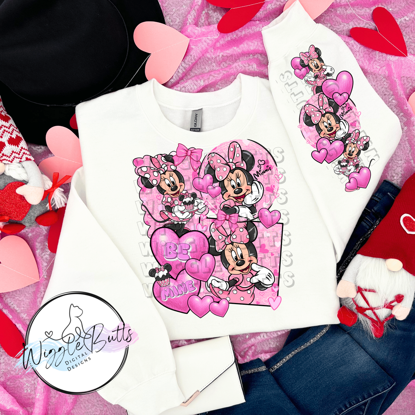 Mouse and Friends Valentine's Day PNG Design and Matching PNG Sleeve Design