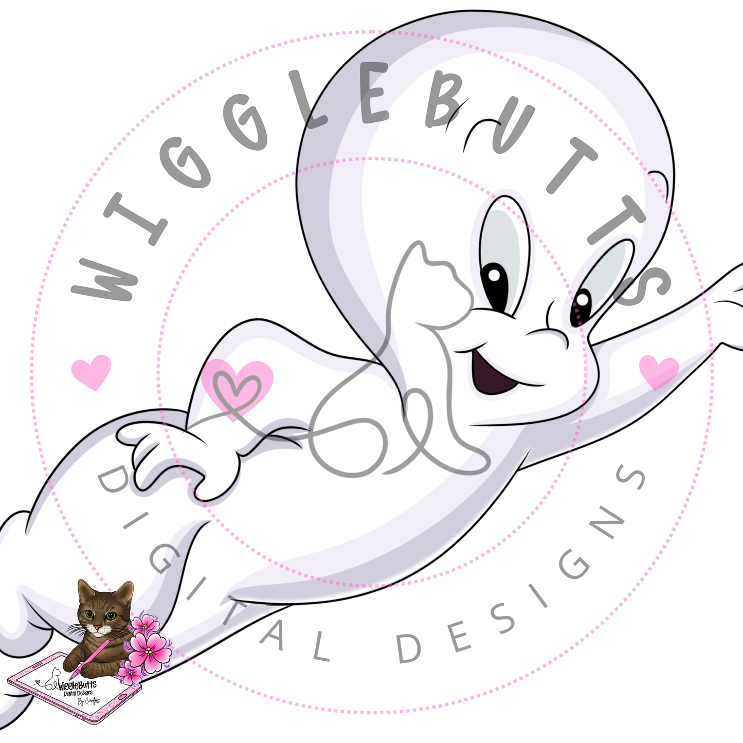 Little Friendly Halloween Ghost ClipArt Piece