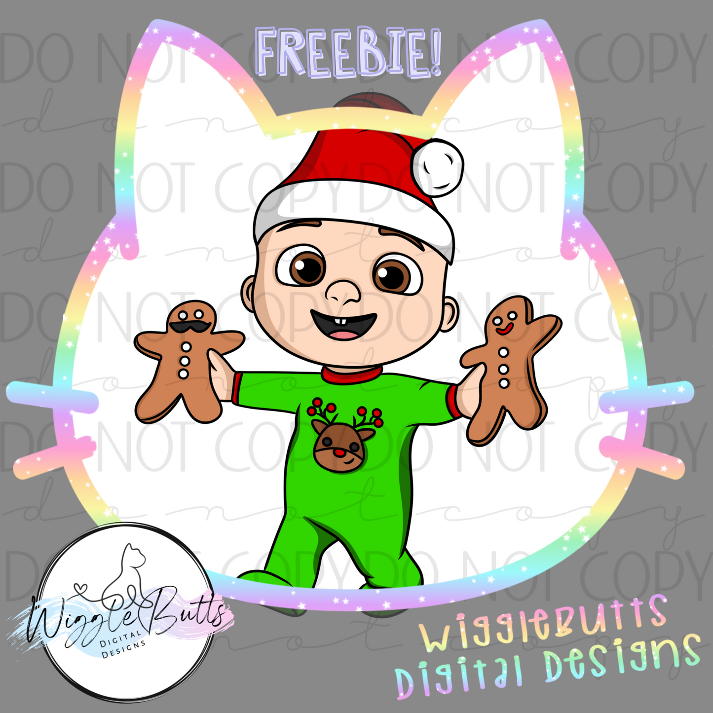 Melon Kids Christmas ClipArt Piece