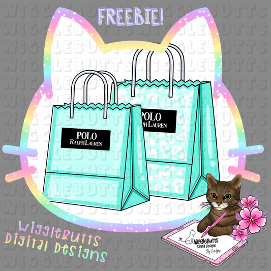 Teal Cheetah Print Boujee Shopping Bags ClipArt Set