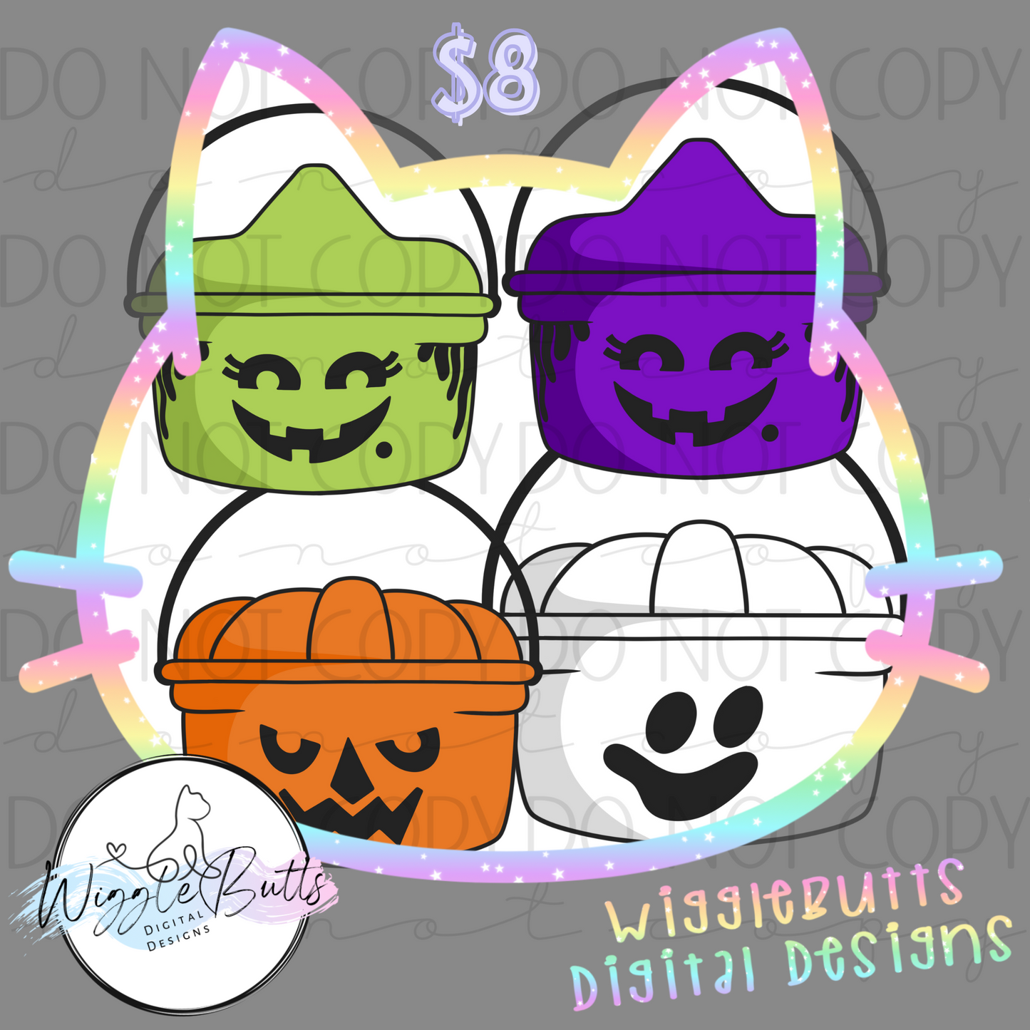 Halloween Trick or Treat Buckets ClipArt Bundle