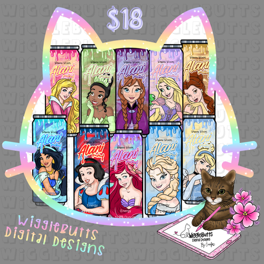 Princess Energy Drink ClipArt Bundle