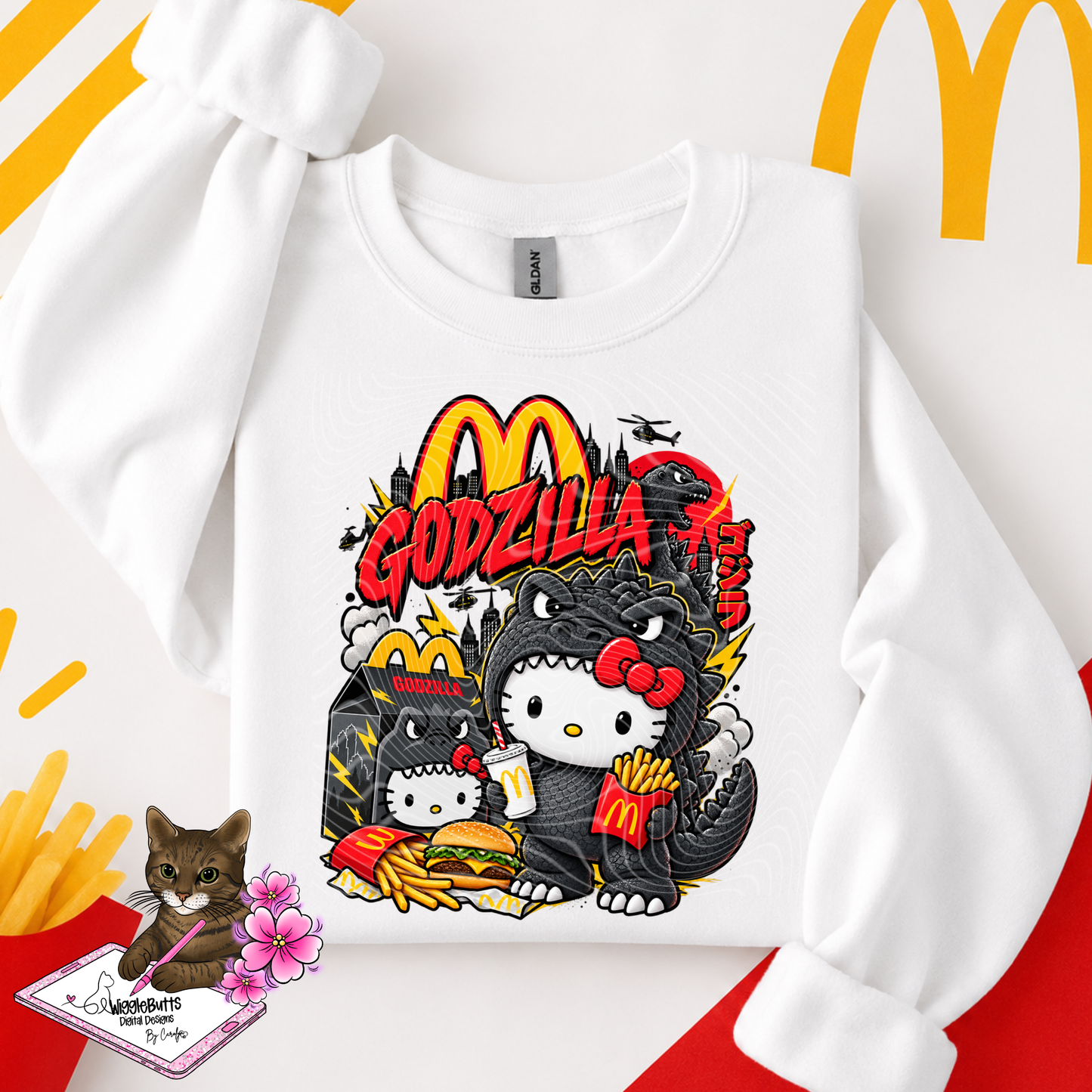Kitty and Friends Fast Food PNG Design